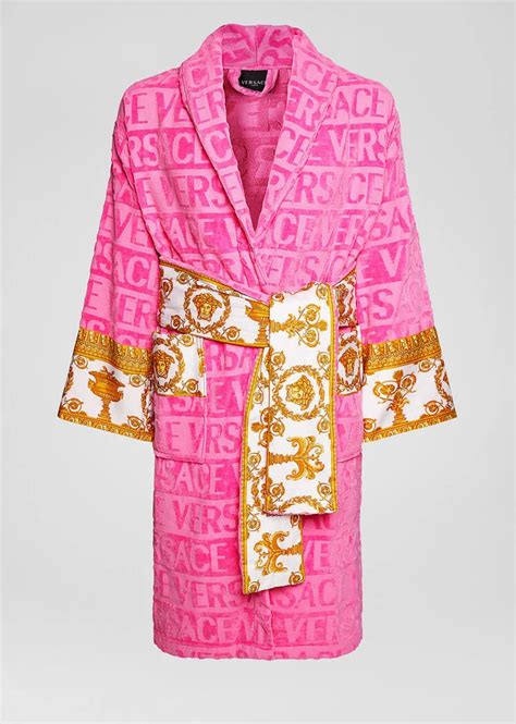 fake versace pajamas|versace robe women's pink.